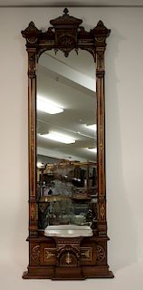 Eastlake Pier Mirror, Burl with Incised Gilding