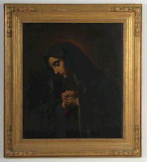 Old Master Painting, Female Saint in Prayer, O/C