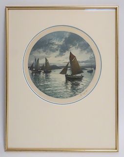 Manuel Robbe or A.Lafitte, Coastal Scene, aquatint