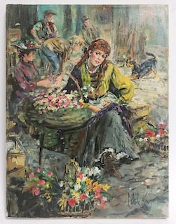 Gordon King, Flower Seller, O/C