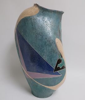 Michael Gustavson, Art Pottery Raku Vessel
