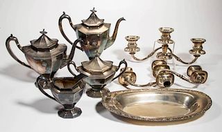 ASSORTED SILVER-PLATED ARTICLES, LOT OF SEVEN