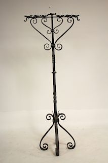 E. 20th C. Iron Scrolled Standing Candelabra