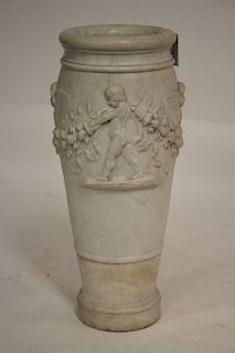 Italian Finely Carved Marble Umbrella Stand/Vase