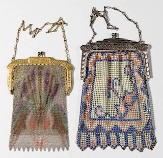 WHITING AND DAVIS LADY'S MESH PURSES, LOT OF TWO