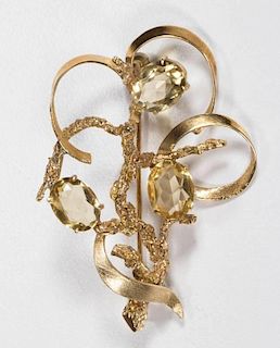 LADY'S 14K YELLOW GOLD BROOCH