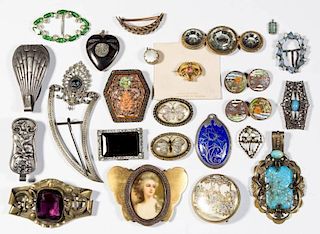 ASSORTED VINTAGE COSTUME JEWELRY, LOT OF 24