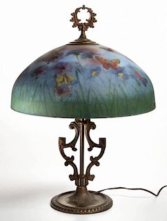 BUTTERFLY REVERSE-PAINTED TABLE LAMP