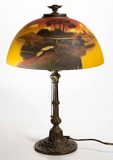 REVERSE-PAINTED SHADE TABLE LAMP