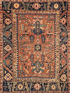 PERSIAN HERIZ HAND KNOTTED ORIENTAL RUG