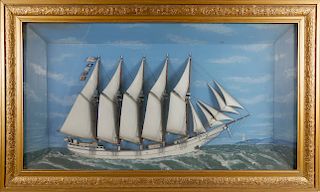 SHADOWBOX OF THE 5-MASTED AMERICAN SCHOONER "E.W. PALMER"