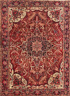 PERSIAN HERIZ HAND-KNOTTED ORIENTAL RUG