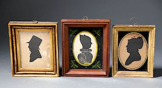GROUP OF THREE AMERICAN SILHOUETTE MINIATURES