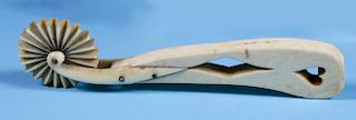 WHALEMAN MADE WHALE IVORY AND WHALEBONE PIE CRIMPER