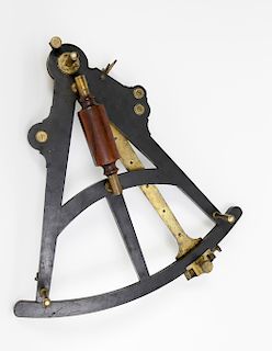HAAS & HURTER ROSEWOOD, EBONY AND BRASS SEXTANT
