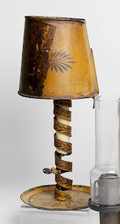 RARE AND UNIQUE SPIRAL AND ADJUSTABLE CANDLE STICK LAMP