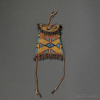 Arapaho Beaded Commercial Leather Strike-a-Light Pouch