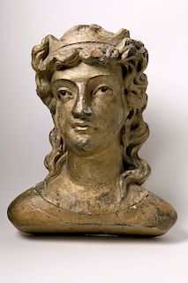 CARVED AMERICAN MARITIME BUST OF A WOMAN