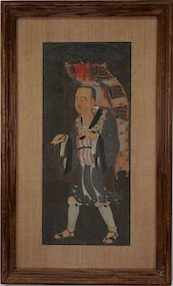 Ming Dynasty, Chinese Mixed Media of a Traveler