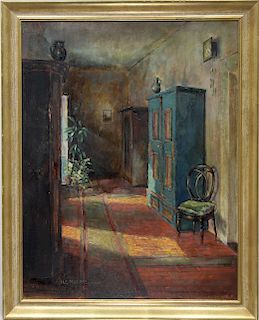 Max Koeppel, 1943 Interior Scene Painting