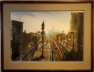 42nd Street Train Station (NY) Signed Watercolor