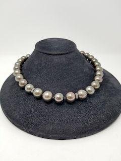 Tahitian Black Pearl & Diamond Necklace