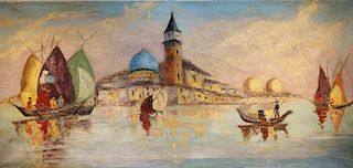 20th C. Venice Italy Impressionist Painting