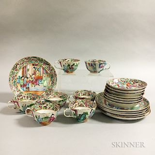 Twenty Rose Medallion Porcelain Tableware Items