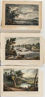 Five Unframed Hudson River Lithographs