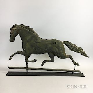 Full-body Molded Sheet Copper Running Horse Weathervane