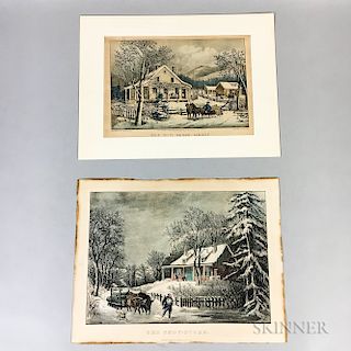 Six Unframed Currier & Ives Lithographs