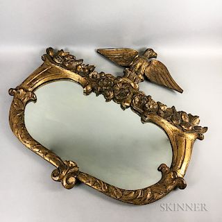 Colonial Revival Carved and Gilt Mirror with Cornucopia and Eagle