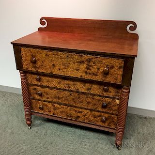 Late Federal Cherry and Bird's-eye Maple Veneer Chest of Drawers