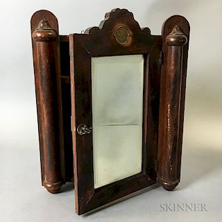 Old Prentice Whiskey Grain-painted Mirrored Cabinet
