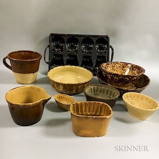 Ten Ceramic Food Molds and Bowls