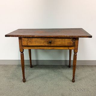 Country Maple and Pine One-drawer Tavern Table