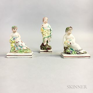 Three Small Staffordshire Ceramic Figures