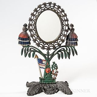 Paint-decorated Cast Iron Jenny Lind Mirror