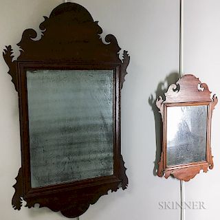Two Chippendale Mahogany Scroll-frame Mirrors