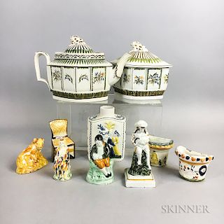 Ten Pratt-type Ceramic Items
