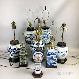 Eight Chinese Export Porcelain Jars