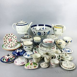 Approximately Forty-eight Pieces of Mostly Pearlware Tableware.  Estimate $150-250