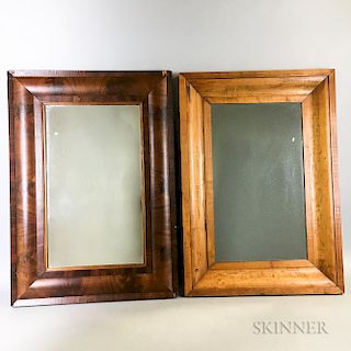 Two Pine and Mahogany Ogee Mirrors