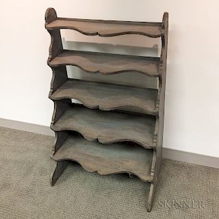 Gray-painted Graduated Standing Floor Shelf
