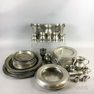 Group of English Pewter Items