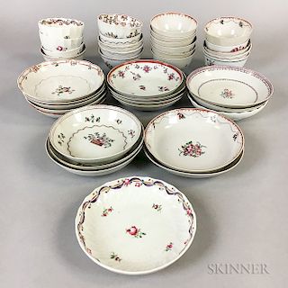 Thirty-eight Chinese Export Porcelain Teacups and Saucers.  Estimate $200-300