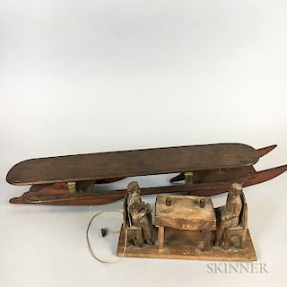 Two Carved Wood Toys