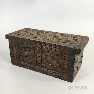 Small Carved Oak Box