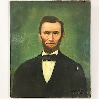 American School, Late 19th Century  Portrait of Abraham Lincoln
