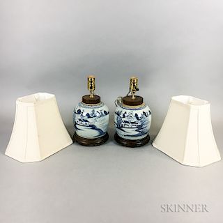 Pair of Canton Porcelain Ginger Jars